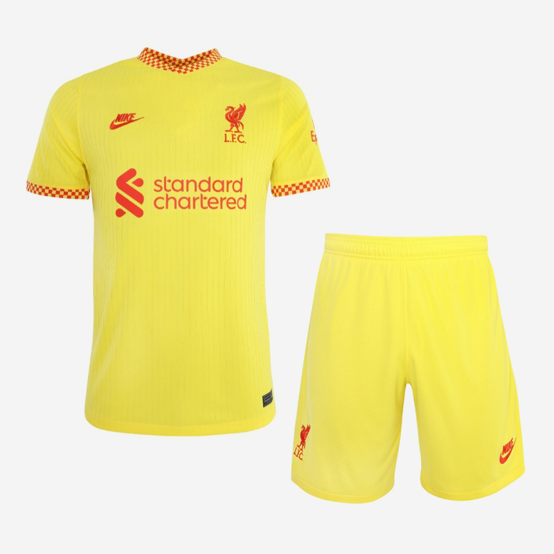 Kids 2021/22 Liverpool Third Away Soccer Kits Shirt With Shorts